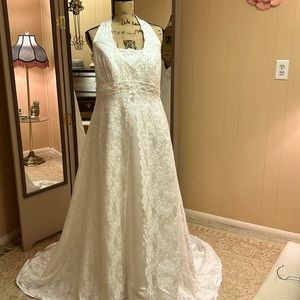 David’s Bridal size 16W.